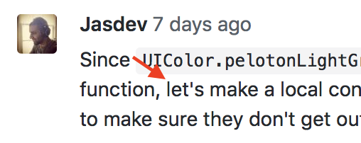 An example of a GitHub code review comment that uses “let’s”